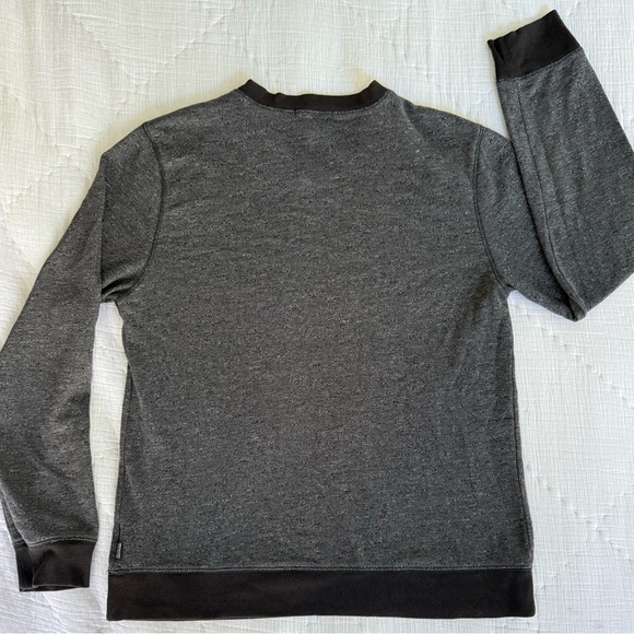 Threads 4 Thought Eco Crewneck Sweatshirt L Gray Black Trim Organic Cotton Blend - Picture 4 of 10
